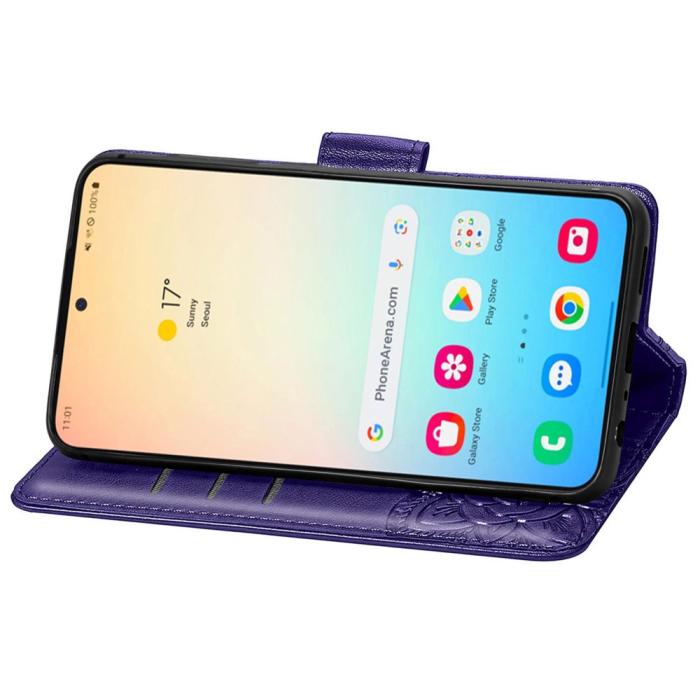 Bild 4, Samsung Galaxy S25 Plus Fodral Med Fjäril Tryck Mörk Lila