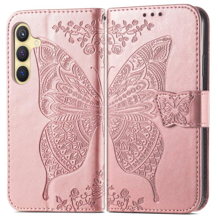 Bild 2, Samsung Galaxy S25 Plus Fodral Med Fjäril Tryck Roséguld