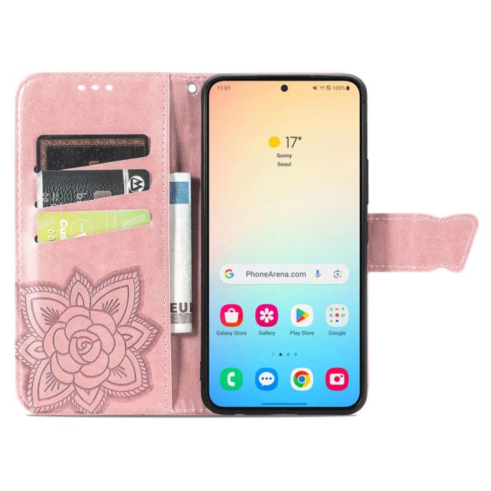Bild 3, Samsung Galaxy S25 Plus Fodral Med Fjäril Tryck Roséguld