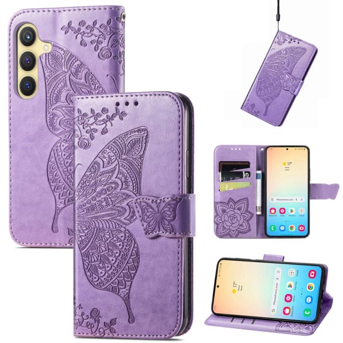 Bild 1, Samsung Galaxy S25 Plus Fodral Med Fjäril Tryck Lila