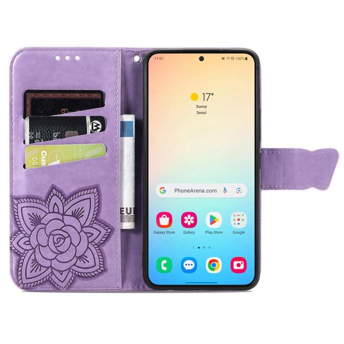 Bild 3, Samsung Galaxy S25 Plus Fodral Med Fjäril Tryck Lila