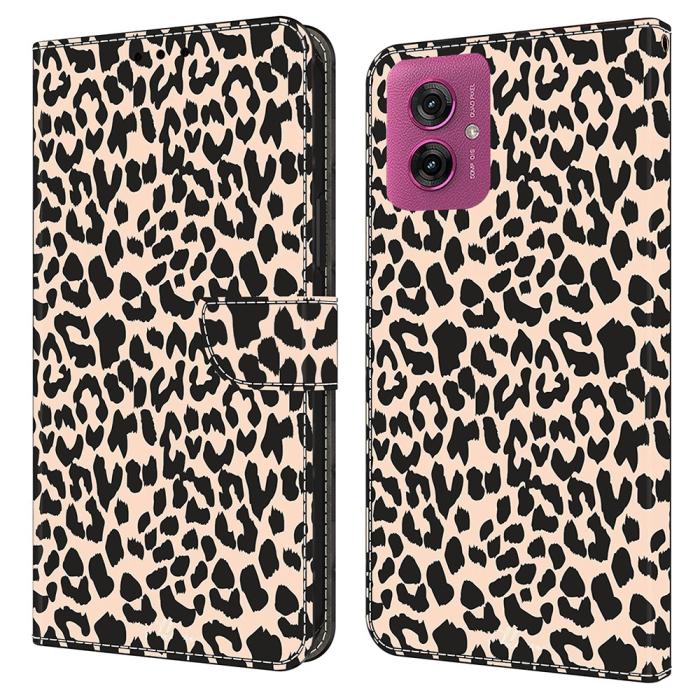 Bild 1, Motorola Moto G55 5G Fodral Läder Leopard