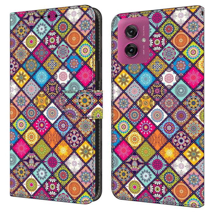 Bild 1, Motorola Moto G55 5G Fodral Läder Mandala Blommor