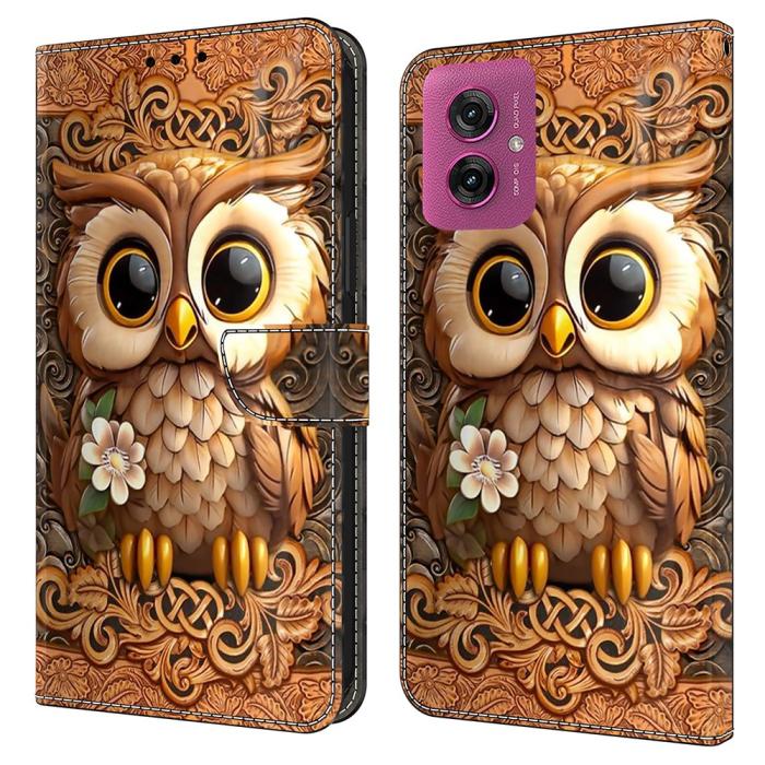 Bild 1, Motorola Moto G55 5G Fodral Läder Uggla