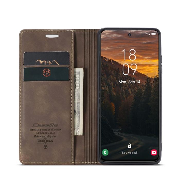 Bild 3, CASEME Samsung Galaxy S25 Plus Fodral Flip Retro Läder Mörk Brun