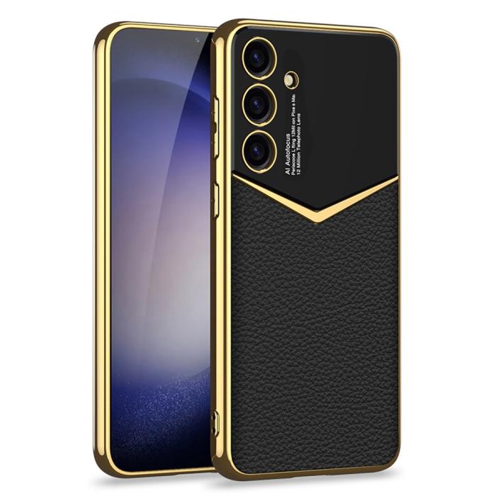 Bild 1, GKK Galaxy S25 Plus Skal Läder Hybrid Electroplate Svart