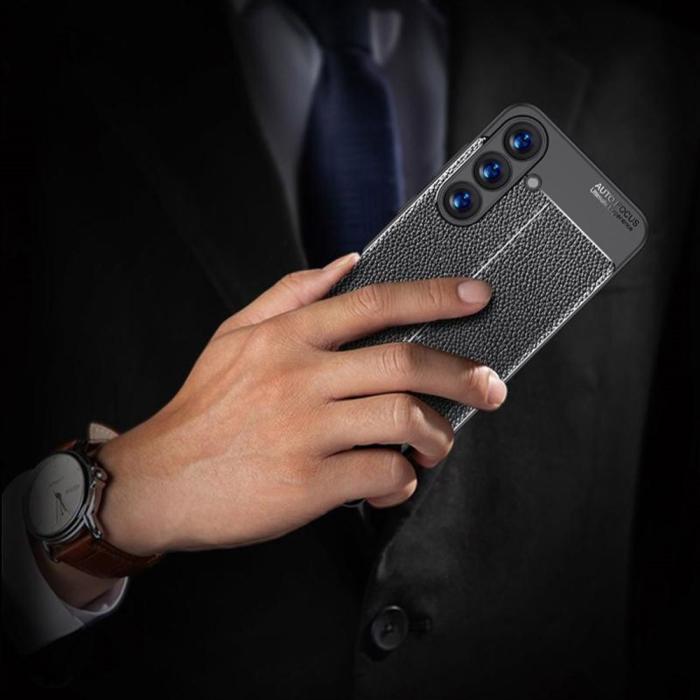 Bild 2, Samsung Galaxy S25 Plus Skal Litchi Textur Svart