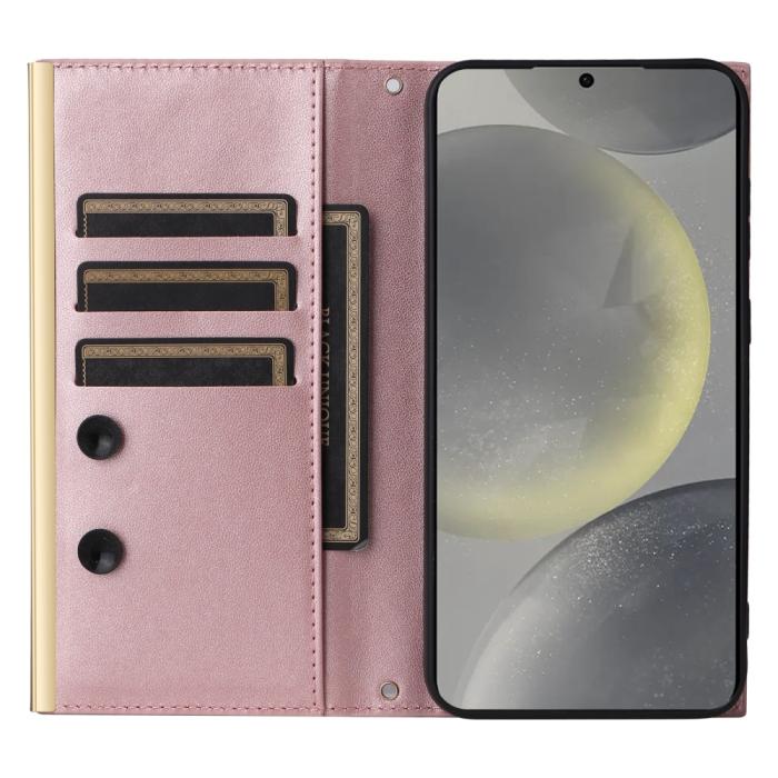 Bild 2, Samsung Galaxy S25 Plus Fodral Rhombus Läder Roséguld
