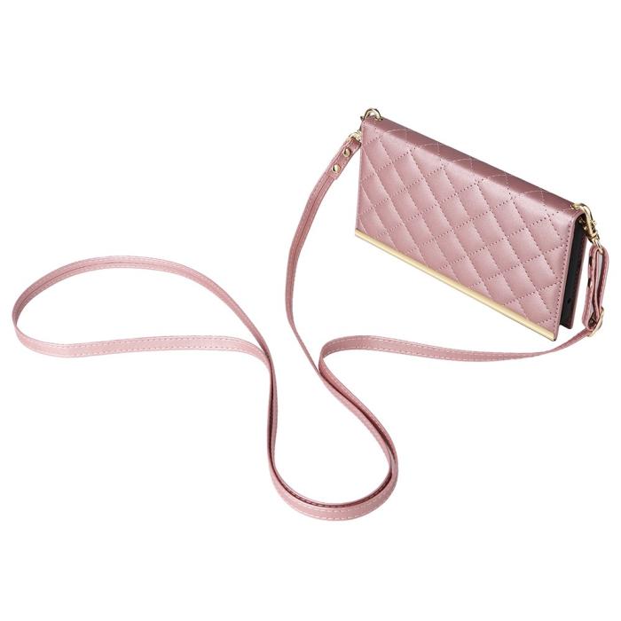 Bild 4, Samsung Galaxy S25 Plus Fodral Rhombus Läder Roséguld