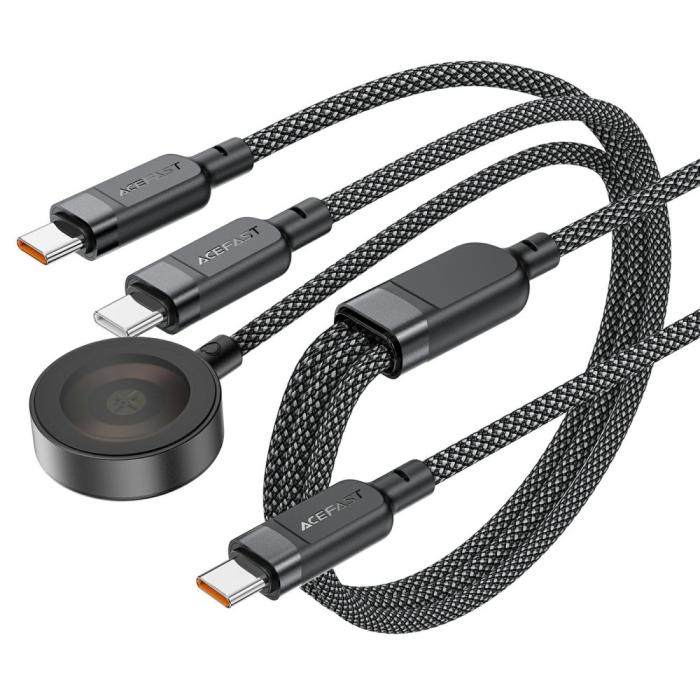 Bild 1, Acefast 100W USB-C - 2x USB-C / Apple Watch Laddare Svart