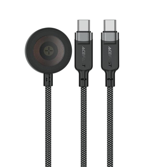 Bild 2, Acefast 100W USB-C - 2x USB-C / Apple Watch Laddare Svart
