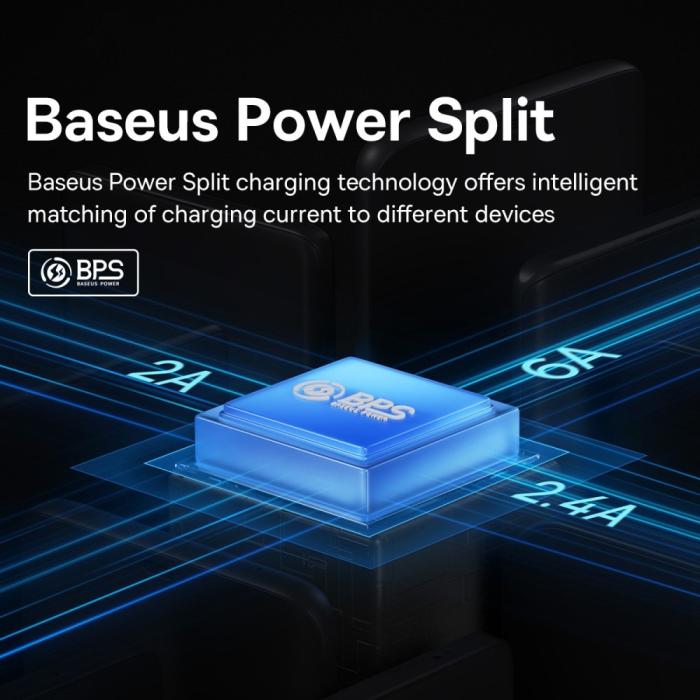 Bild 6, BASEUS 1.2 m 100W 3in1 USB-C/Lightning/MicroUSB Svart