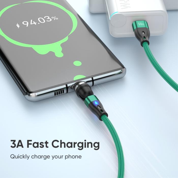Bild 4, ENKAY 1 m 2in1 PD 60W USB-C - Lightning/USB-C 360° Magnetkabel