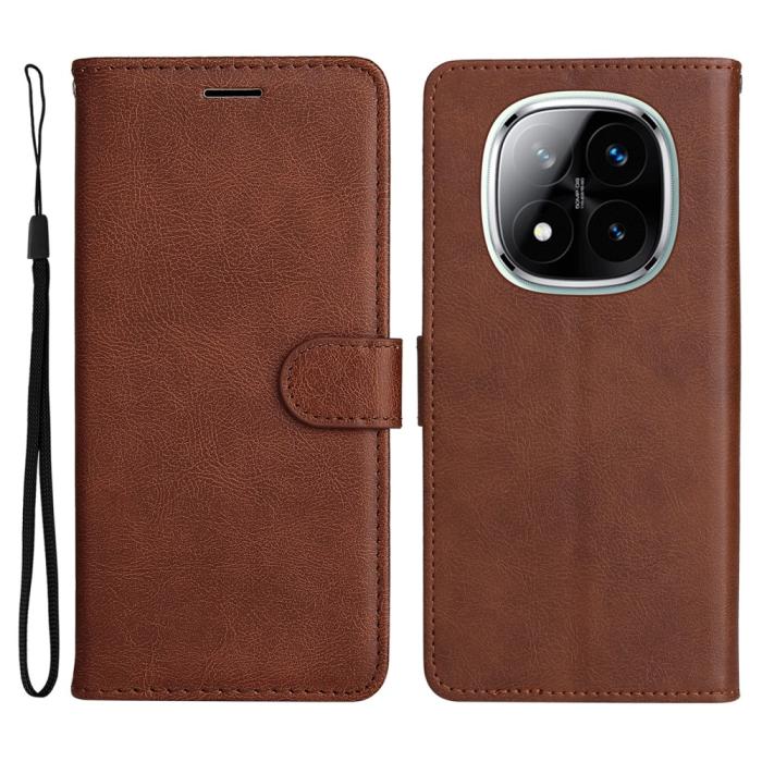 Bild 1, Xiaomi Redmi Note 14 Pro/Pro Plus 5G Fodral Solid Läder Brun