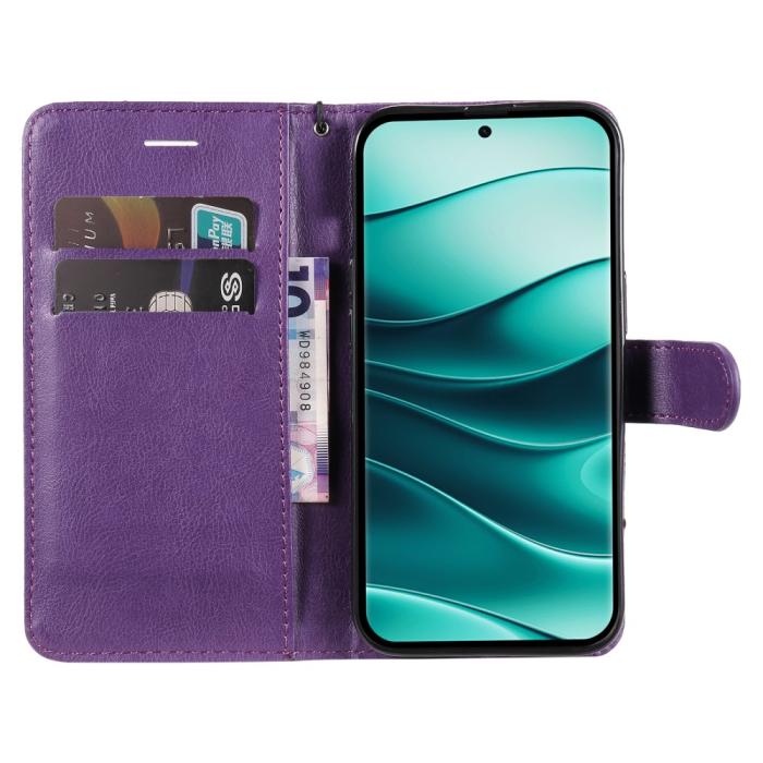 Bild 2, Xiaomi Redmi Note 14 Pro/Pro Plus 5G Fodral Solid Läder Lila