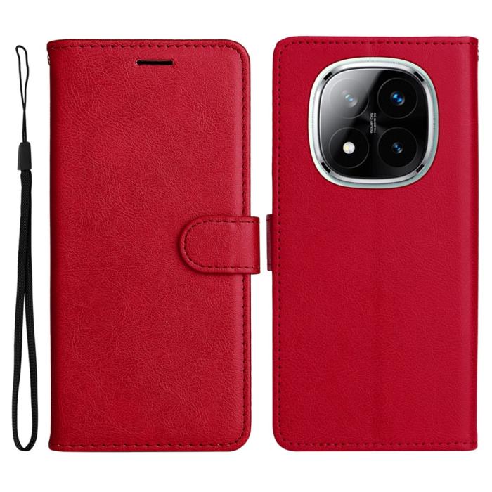 Bild 1, Xiaomi Redmi Note 14 Pro/Pro Plus 5G Fodral Solid Läder Röd