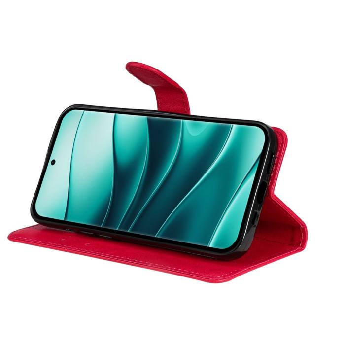 Bild 3, Xiaomi Redmi Note 14 Pro/Pro Plus 5G Fodral Solid Läder Röd