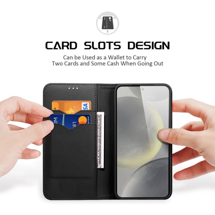 Bild 2, DUX DUCIS Samsung Galaxy S25 Fodral HIVO Äkta Läder Svart