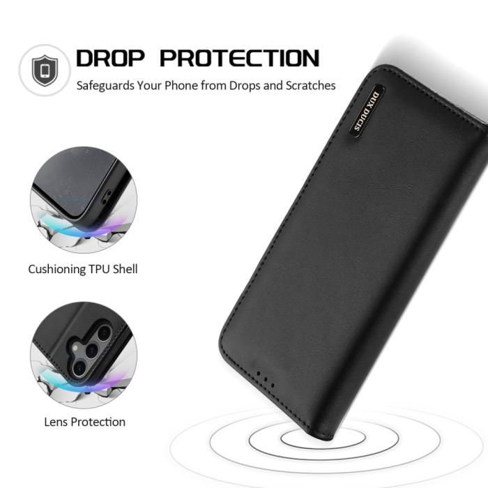 Bild 4, DUX DUCIS Samsung Galaxy S25 Fodral HIVO Äkta Läder Svart