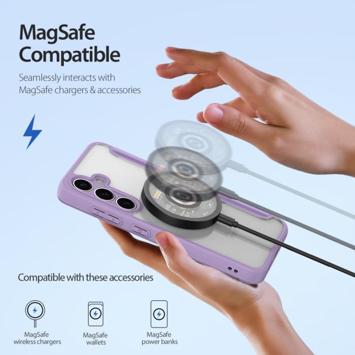 Bild 3, DUX DUCIS Galaxy S25 Fodral MagSafe Skin X Pro Lila/Rosa