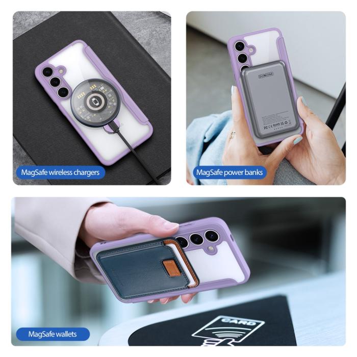 Bild 4, DUX DUCIS Galaxy S25 Fodral MagSafe Kickstand Skin X Pro Lila/Rosa
