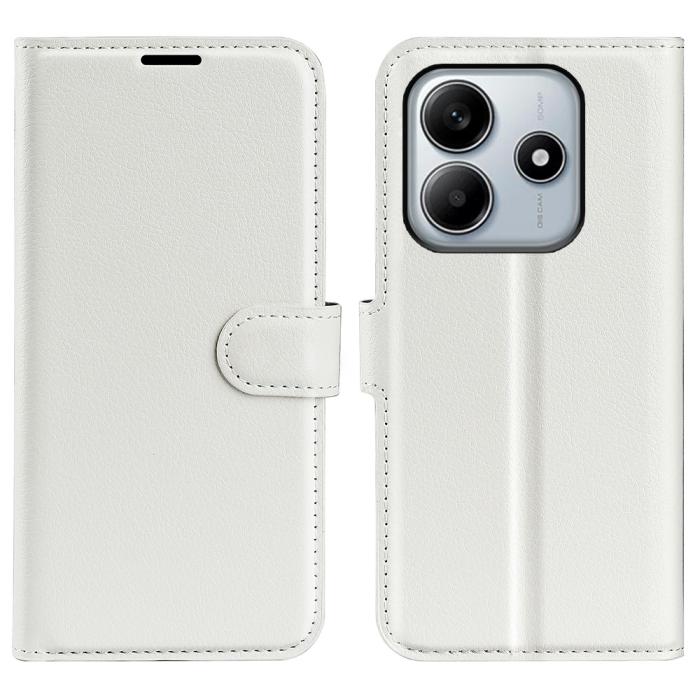 Bild 1, Xiaomi Redmi Note 14 5G Fodral Litchi Läder Vit