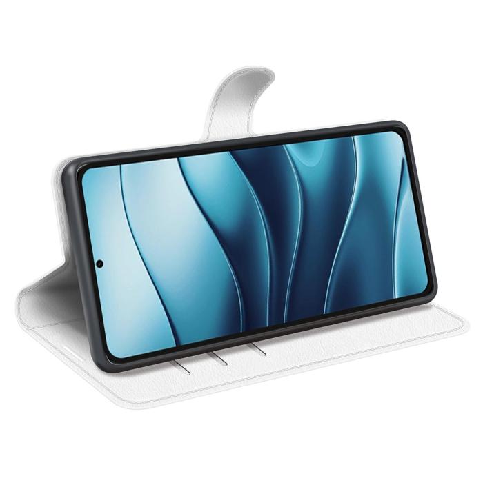 Bild 3, Xiaomi Redmi Note 14 5G Fodral Litchi Läder Vit