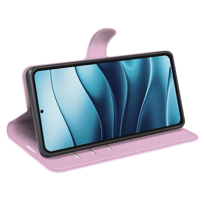 Bild 3, Xiaomi Redmi Note 14 5G Fodral Litchi Läder Ljus Rosa
