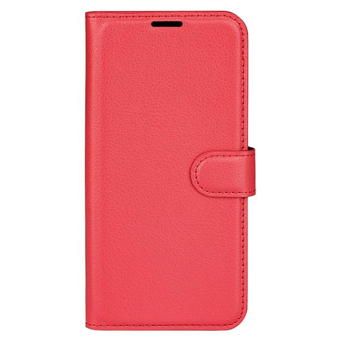 Bild 5, Xiaomi Redmi Note 14 5G Fodral Litchi Läder Röd