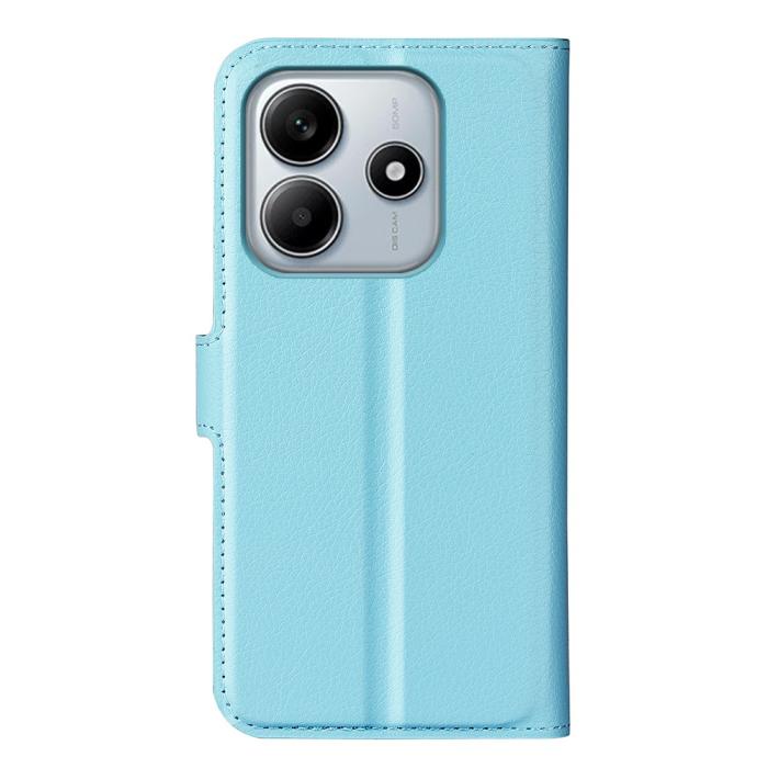 Bild 6, Xiaomi Redmi Note 14 5G Fodral Litchi Läder Blå