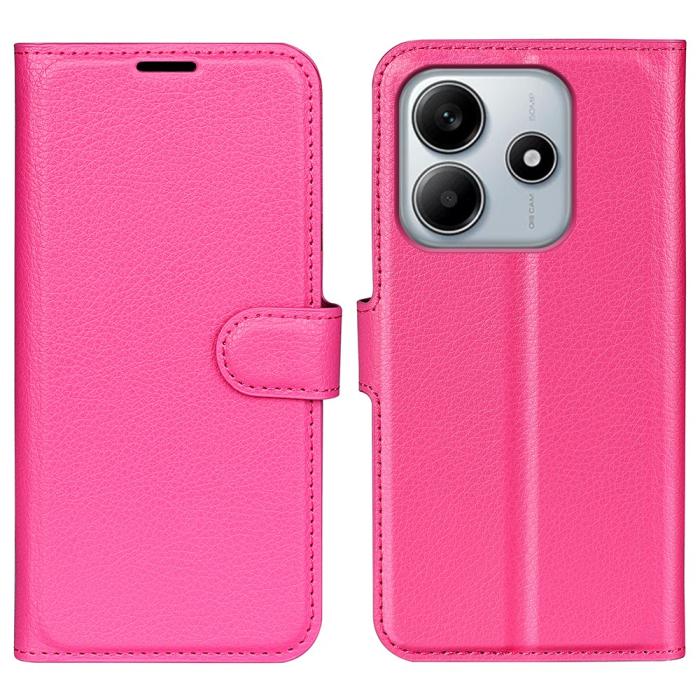 Bild 1, Xiaomi Redmi Note 14 5G Fodral Litchi Läder Rosa