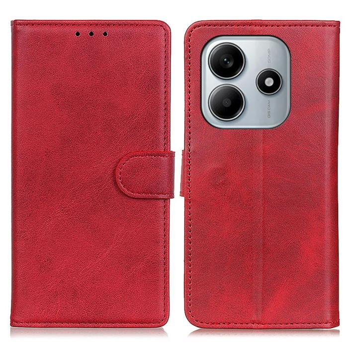 Bild 1, Xiaomi Redmi Note 14 4G Fodral Läder Röd