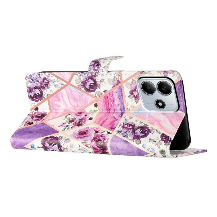 Bild 3, Xiaomi Redmi Note 14 5G Fodral Med Tryck Lila Blommor