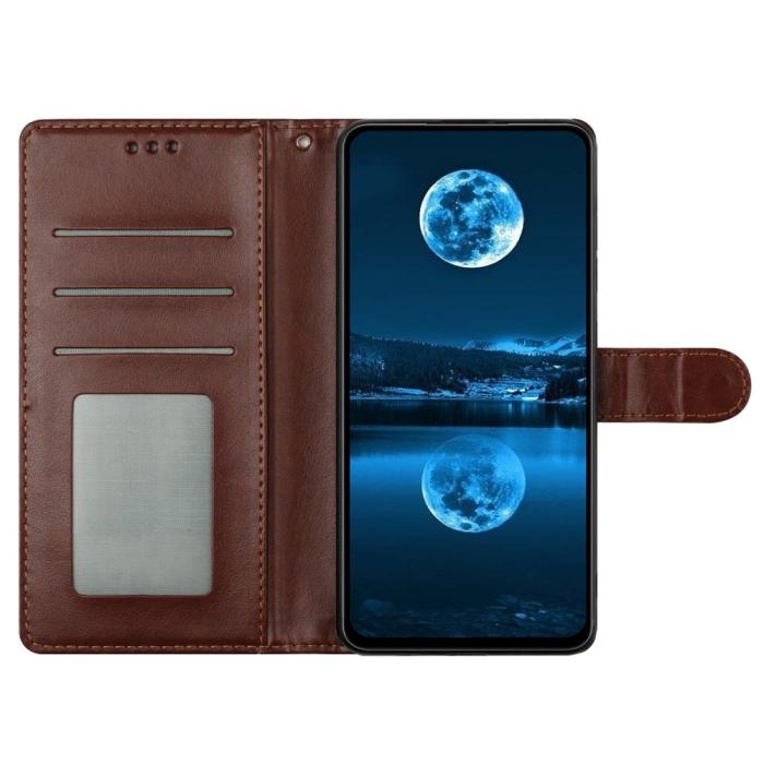 Bild 3, Xiaomi Redmi Note 14 5G Plånboksfodral Läder Brun