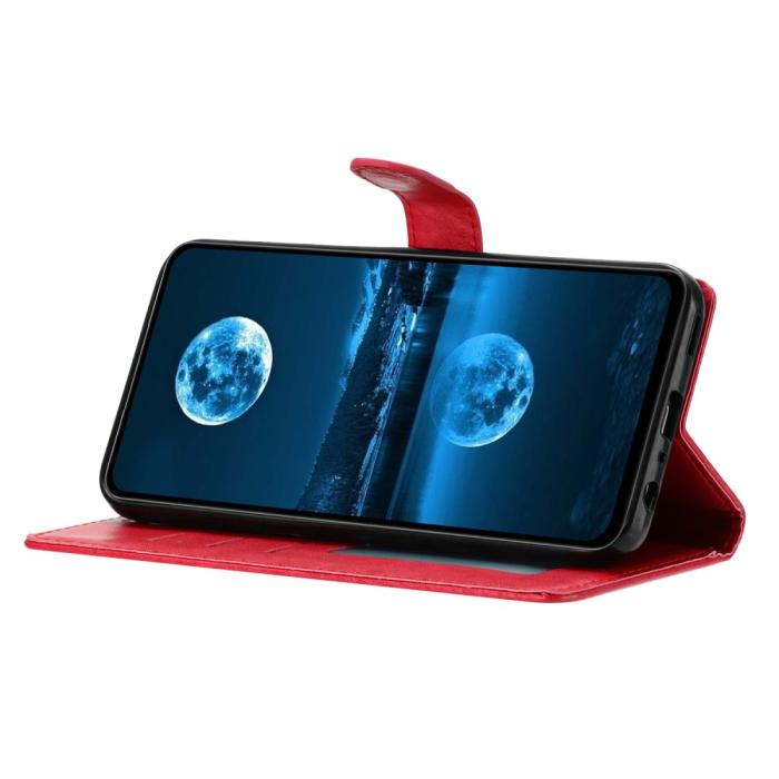 Bild 2, Xiaomi Redmi Note 14 5G Plånboksfodral Läder Röd/Rosa