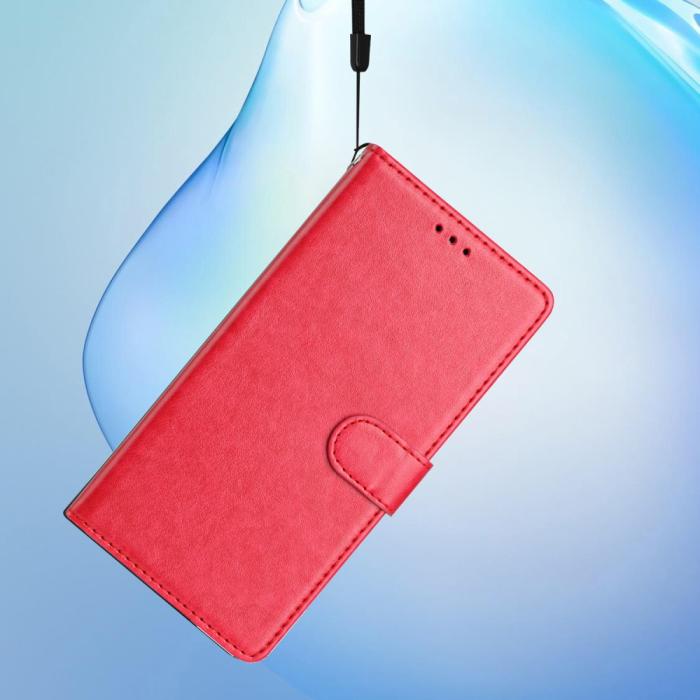 Bild 5, Xiaomi Redmi Note 14 5G Plånboksfodral Läder Röd/Rosa