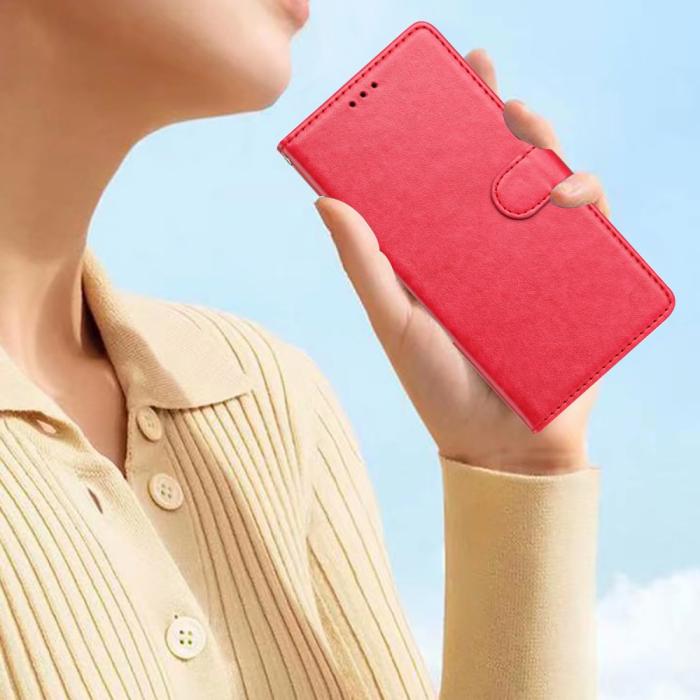Bild 6, Xiaomi Redmi Note 14 5G Plånboksfodral Läder Röd/Rosa