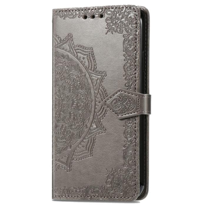 Bild 5, Xiaomi Redmi Note 14 5G Fodral Läder Mandala Tryck Grå