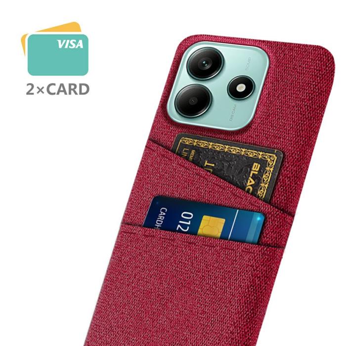 Bild 2, Xiaomi Redmi Note 14 5G Skal Med Kortfack Tygbelagt Röd