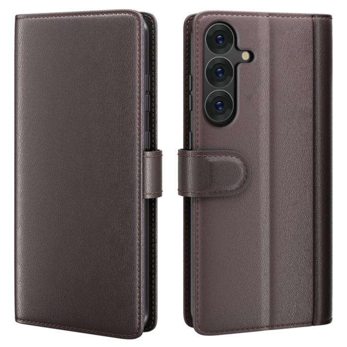 Bild 1, Samsung Galaxy S25 Fodral Premium Äkta Läder Brun