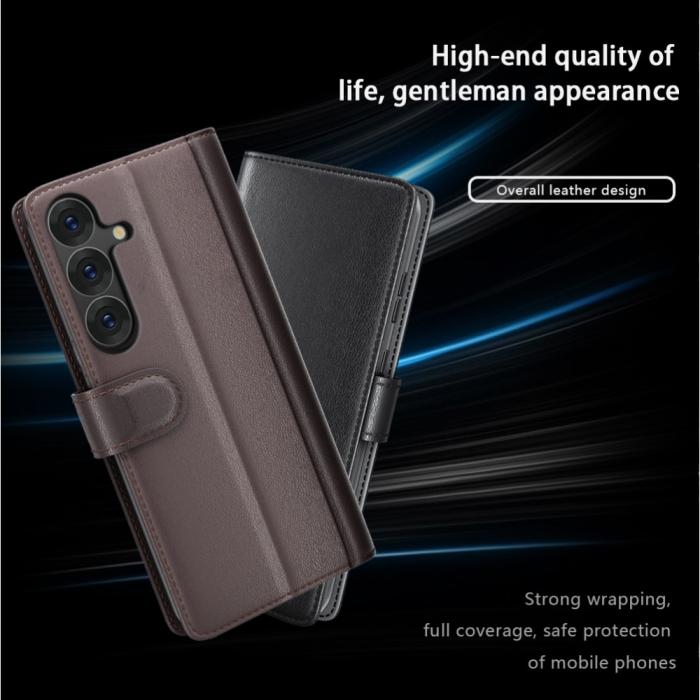 Bild 4, Samsung Galaxy S25 Fodral Premium Äkta Läder Brun