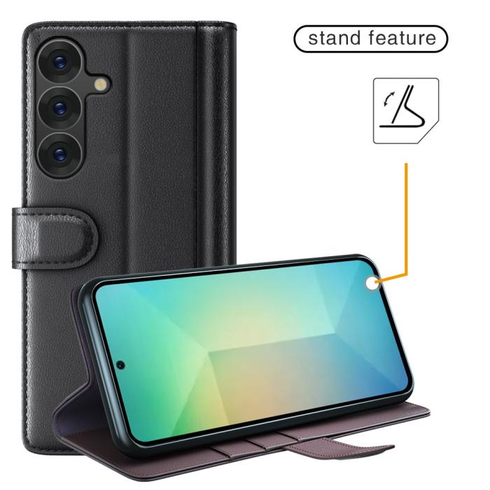 Bild 6, Samsung Galaxy S25 Fodral Premium Äkta Läder Brun
