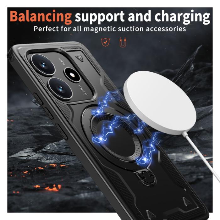 Bild 3, Xiaomi Redmi Note 14 5G Skal MagSafe Kickstand Hybrid Svart