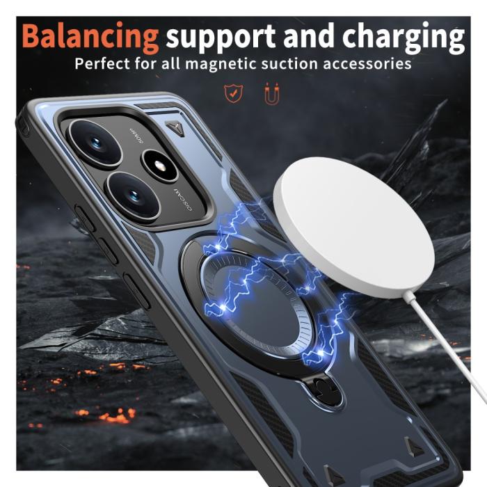 Bild 3, Xiaomi Redmi Note 14 5G Skal MagSafe Kickstand Hybrid Blå