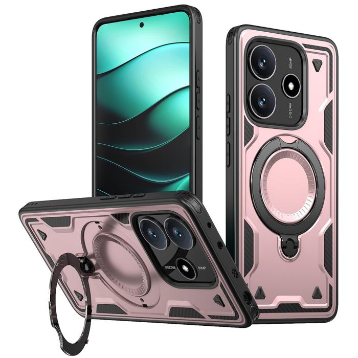 Bild 1, Xiaomi Redmi Note 14 5G Skal MagSafe Kickstand Hybrid Roséguld