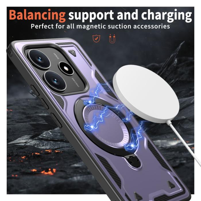 Bild 3, Xiaomi Redmi Note 14 5G Skal MagSafe Kickstand Hybrid Lila