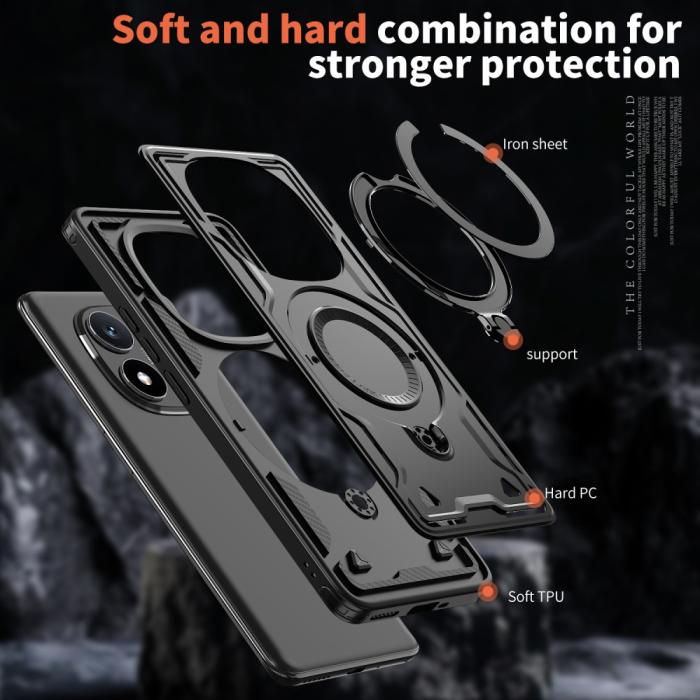 Bild 6, Xiaomi Redmi Note 14 Pro 5G Skal MagSafe Kickstand Hybrid Svart