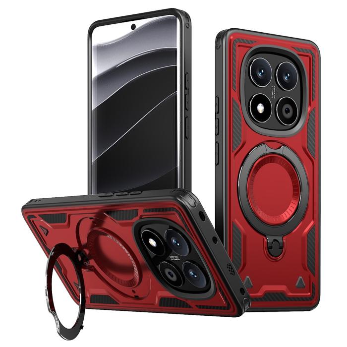 Bild 1, Xiaomi Redmi Note 14 Pro 5G Skal MagSafe Kickstand Hybrid Röd