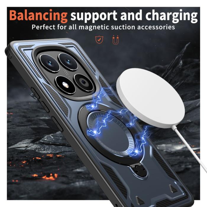 Bild 3, Xiaomi Redmi Note 14 Pro 5G Skal MagSafe Kickstand Hybrid Blå