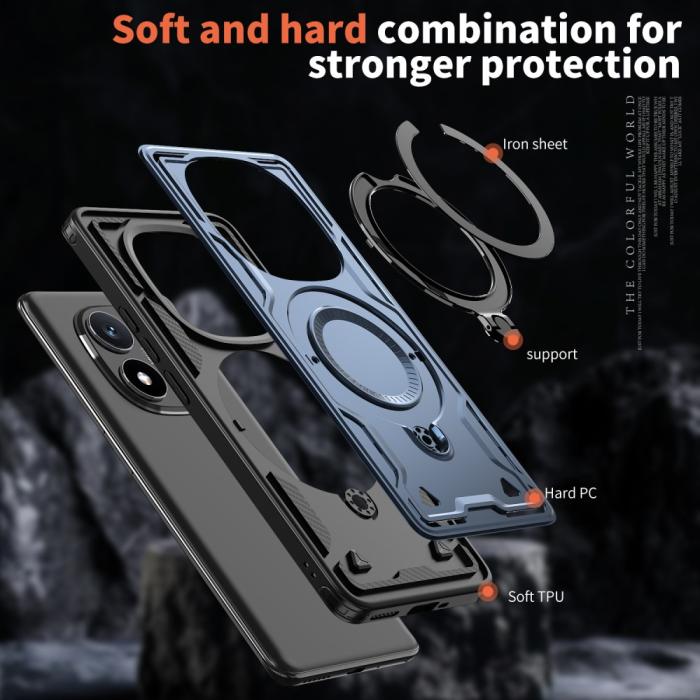 Bild 6, Xiaomi Redmi Note 14 Pro 5G Skal MagSafe Kickstand Hybrid Blå
